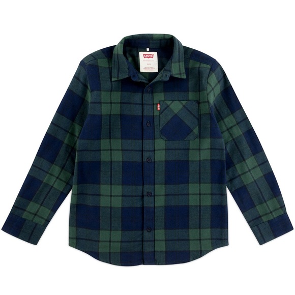 NWT Levi's Boys Plaid Flannel Shirt Size Medium 8 - Picture 1 of 9